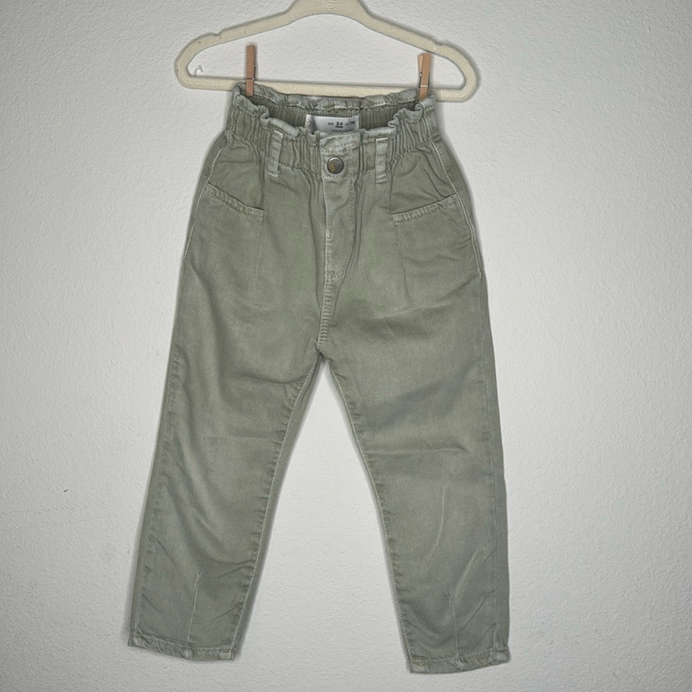 Zara Kids Paperbag denim in green